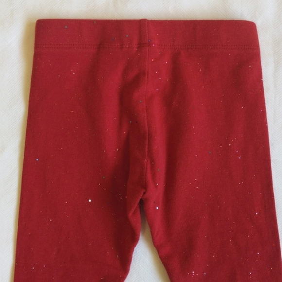 joe fresh red glitter sparkle stretch cotton leggings 2T toddler girls - Picture 7 of 7